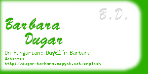 barbara dugar business card